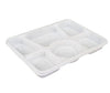 SO - Plastic Tray (Thali) - 6 Compartment - White