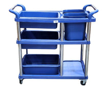 Multi Purpose Plastic Cart w/5 Bins - Blue - 771