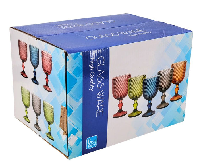Hobnail Wine Glass 300ml - Pink - XR835