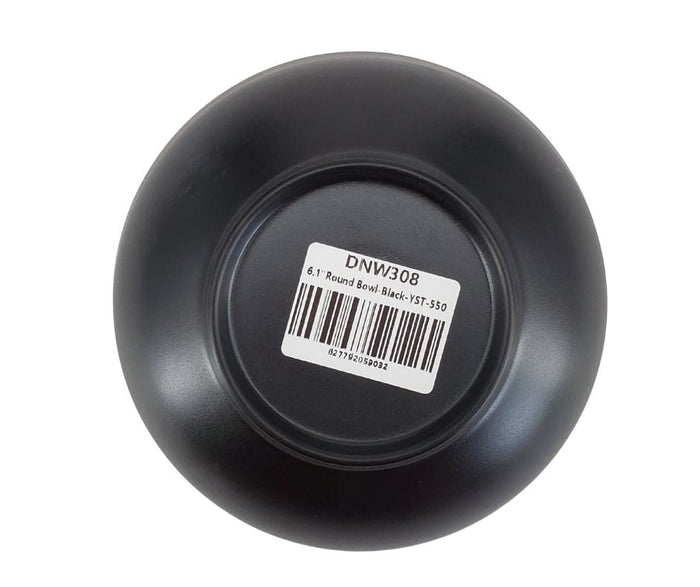 Melamine Round Bowl - Black - 6.1