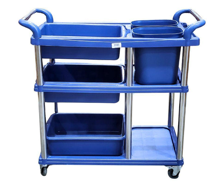 CLR - Multi Purpose Plastic Cart w/5 Bins - Blue - 771