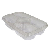 CLR - 1141 Small Clear 5 Comp Platter Combo 100/Cs 1107-4-225 - H813