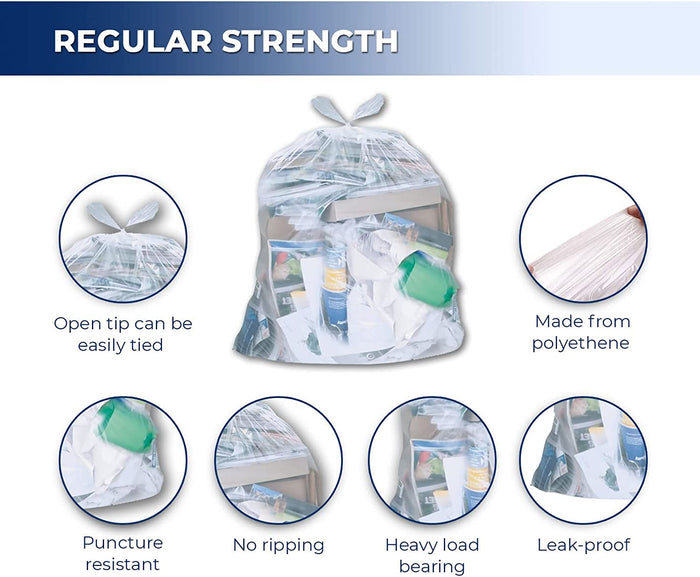 Spartano Regular Garbage Bags - Clear, 24