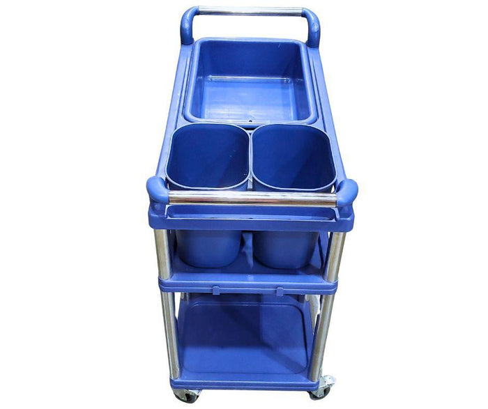 CLR - Multi Purpose Plastic Cart w/5 Bins - Blue - 771