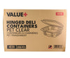 Value+ - 48oz Clear Hinged Deli Container - PET - BD48