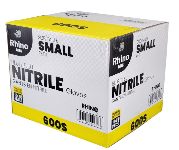 Rhino - NB6 - Blue Nitrile Gloves - Small - 600S