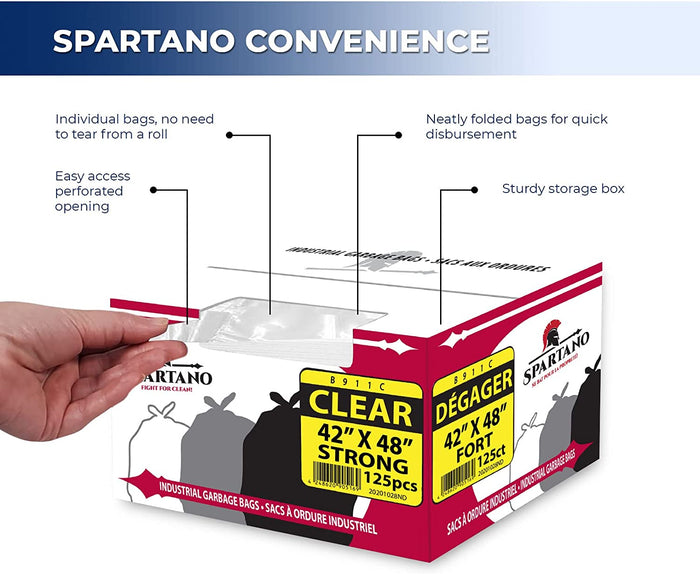 Spartano - Garbage Bags - Strong - Clear - 42