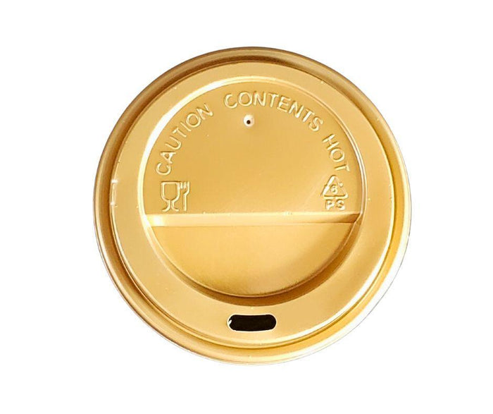 Morning Dew - Dome Sip Lid for 8oz Tall Hot Paper Cups - Gold - 8DL-G
