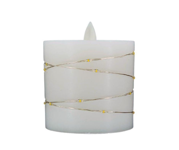 Deco Lite LED Pillar w/String Lights - 3x3.1