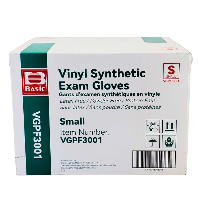 Basic - Vinyl Gloves Exam - Clear - Small - Powder Free