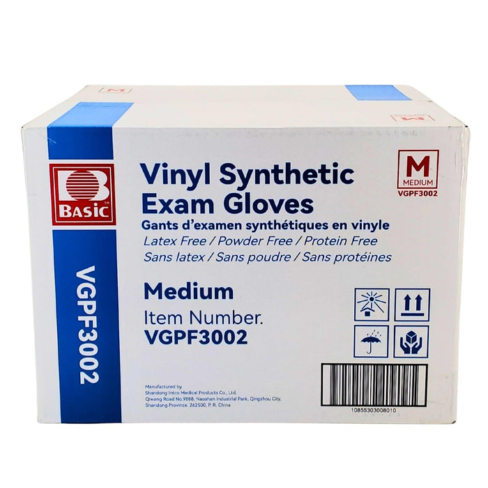 Basic - Vinyl Gloves Exam - Clear - Medium - Powder Free