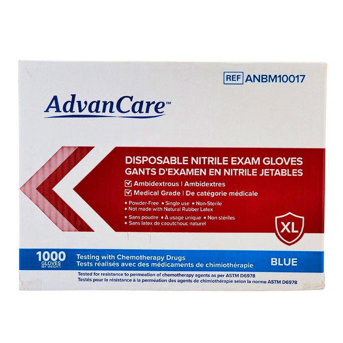 Advance Care - Nitrile Gloves Exam - Blue - X large