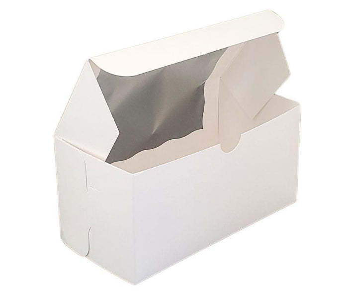 EB - Cup Cake Box with Window - White - 8 x 4 x 4 - Double / 2 Cupcake