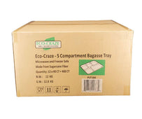 CLR - Eco-Craze - 5 Compartment Bagasse Tray (Thali) - Retail Pack