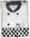 Chef Coat - White & Black - S - w/Solid Buttons - 4426
