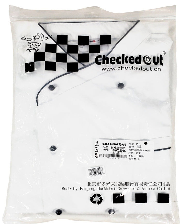 Chef Coat - White Contrast - Black Edge - XXL - 4594
