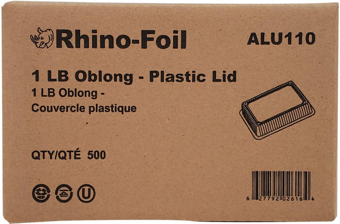 Rhino-Foil - 1 lb Oblong - Plastic Lid