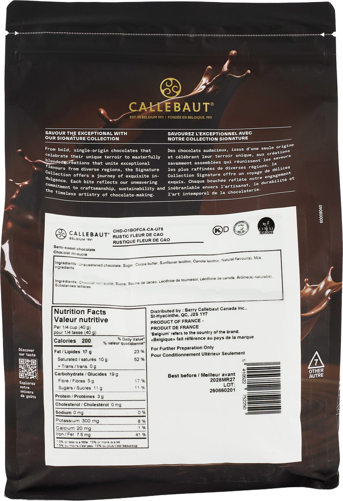 Callebaut - Rustic Fleur de Cao Callet Dark Chocolate