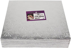 Decora Silver Square Cake Boards - 16