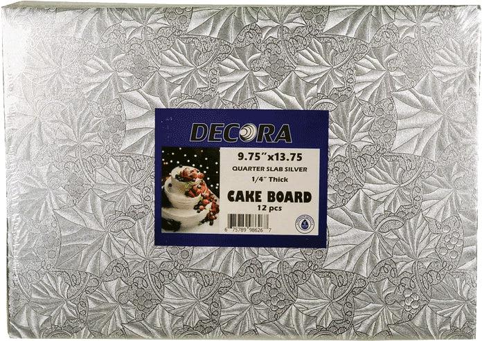 XC - Decora - Cake Board - Silver - 9.75x13.75x1/4