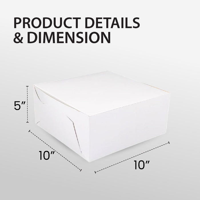 EB - White Cake Boxes - 10x10x5