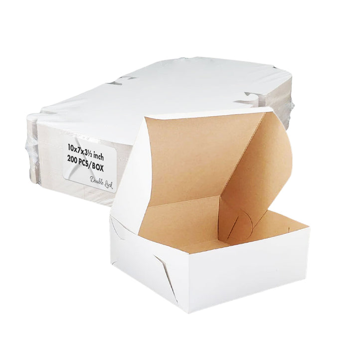 EB - White Cake Boxes - 10x7x3½