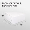EB - White Cake Boxes - 12x12x4