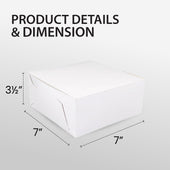 EB - White Cake Boxes - 7x7x3½