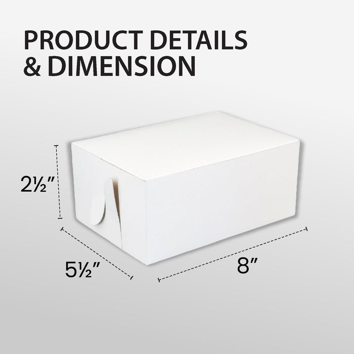 EB - White Cake Boxes - 8x5½x2½