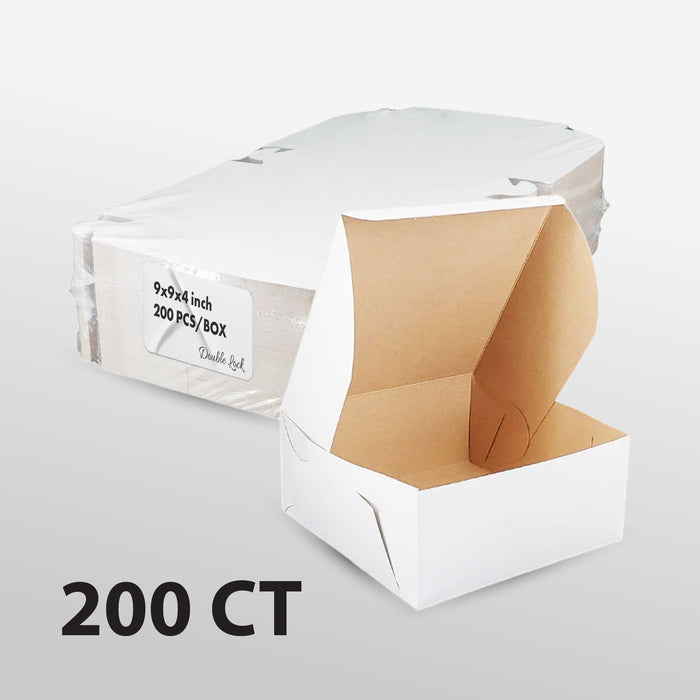 EB - White Cake Boxes - 9x9x4