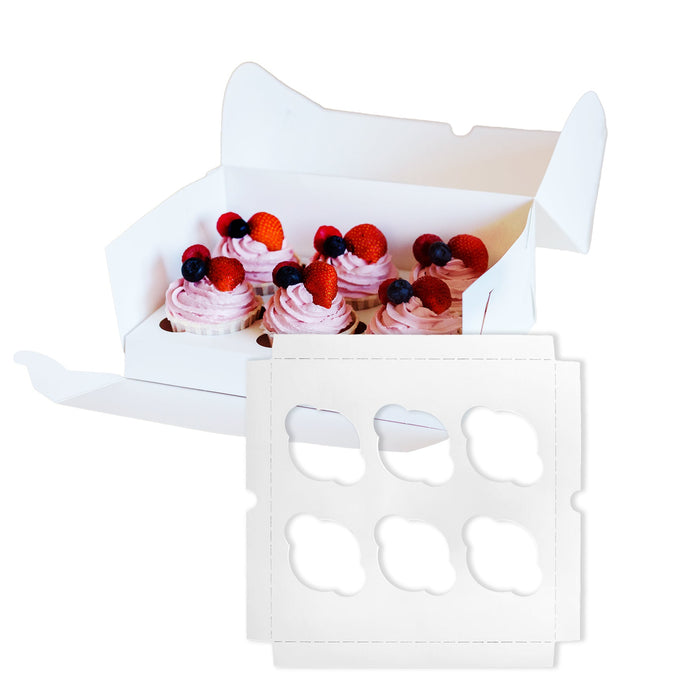 EB - 10 x 10 x 4 - 6 Cupcake Insert - White - 5282I