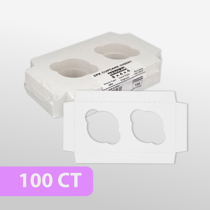 EB - 8 x 4 x 4 - 2 Cupcake Insert - White - 5280I