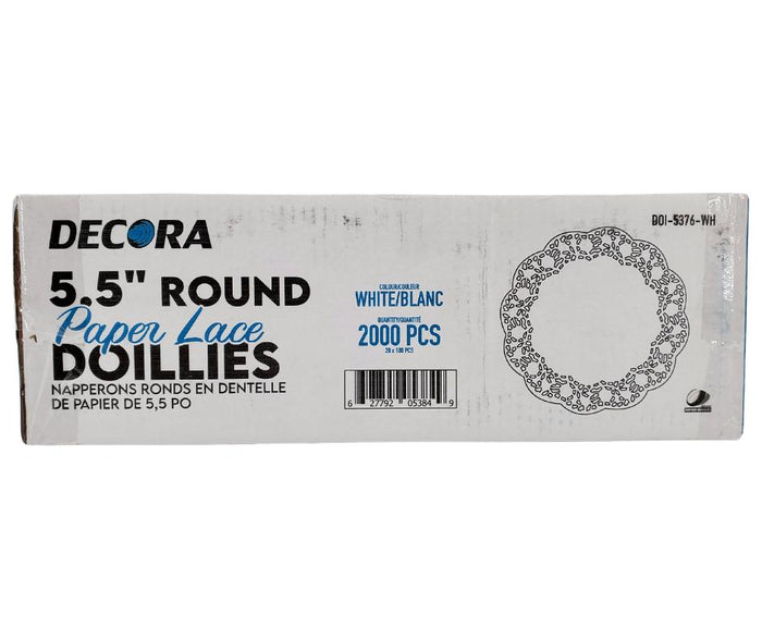 Decora Round Paper Lace Doillies - White, 5.5