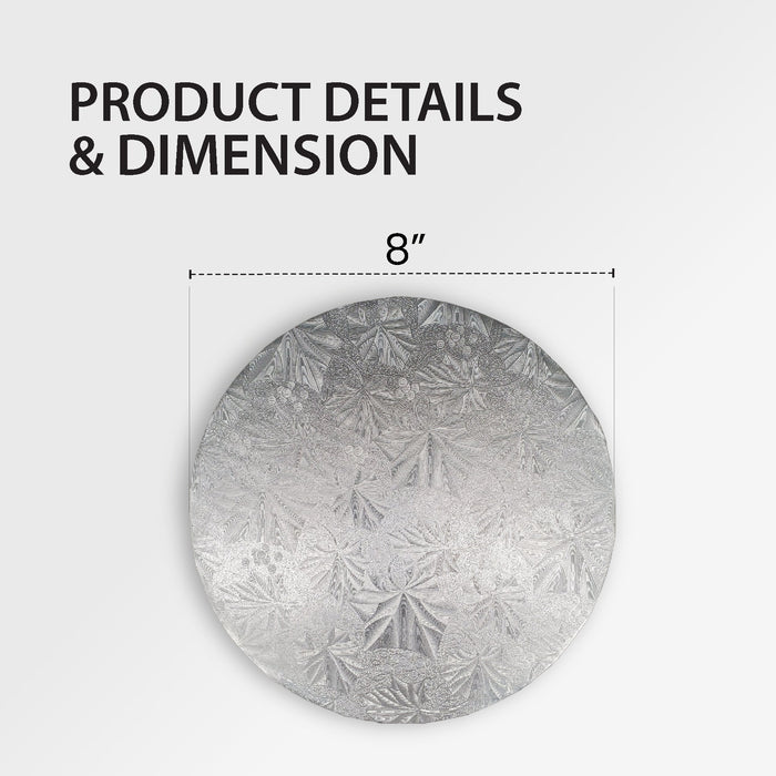 Enjay - Cake Board - Round - Silver - 8x1/2