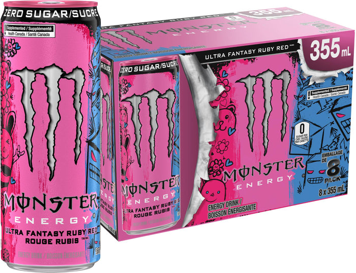Monster - Ultra Fantasy Ruby Red Energy Drink - Cans - 8pk