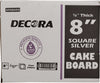 Decora Square Cake Board - Silver, 8