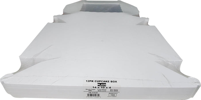 EB - 14 x 10 x 4 - 12 Cupcake Box with Window - White - 5284A