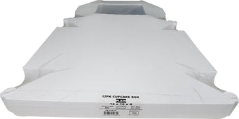 EB - 14 x 10 x 4 - 12 Cupcake Box with Window - White - 5284A