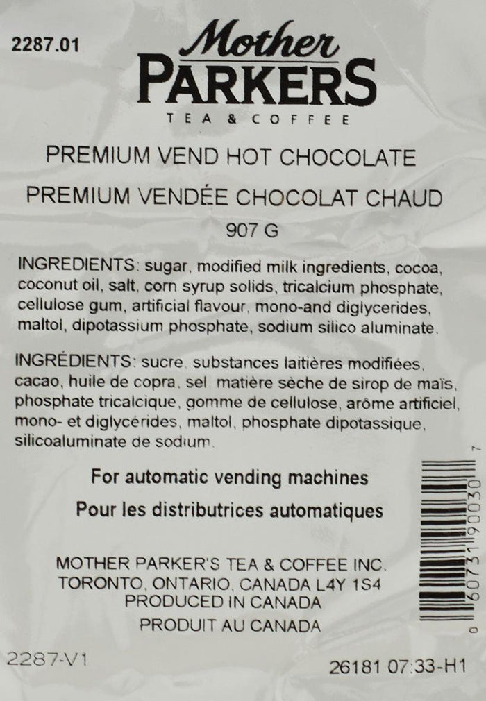 Mother Parkers - Premium Vending Hot Chocolate 2lb
