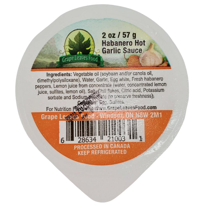 Grape Leaves - Habanero Hot Garlic Sauce - Portions