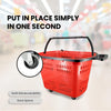 45 L Shopping Basket - Handle & Wheels - RED