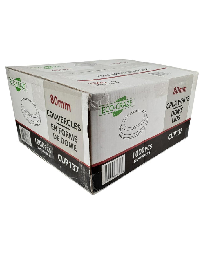 Eco-Craze - CPLA Dome Lid - 8oz cups