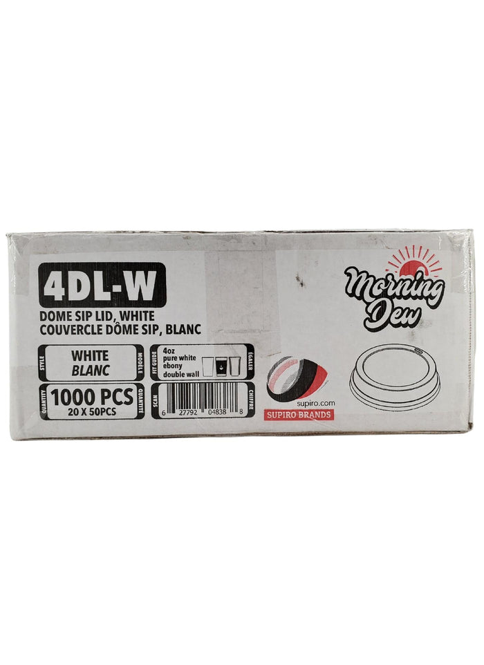 Morning Dew - Dome Sip Lid for 4 oz Hot Paper Cups - White - 4DL-W