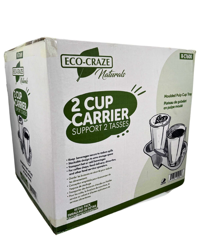 Eco-Craze - 2 Cup Carrying Tray - Retail Pack - R-CT600