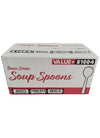 Value+ - Plastic Soup Spoons - White - Bulk - B1004
