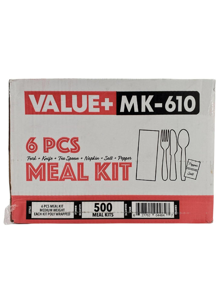 Value+ MK-610 6-Piece Medium Weight-Meal Kit (F/K/TS/N/S&P) - White