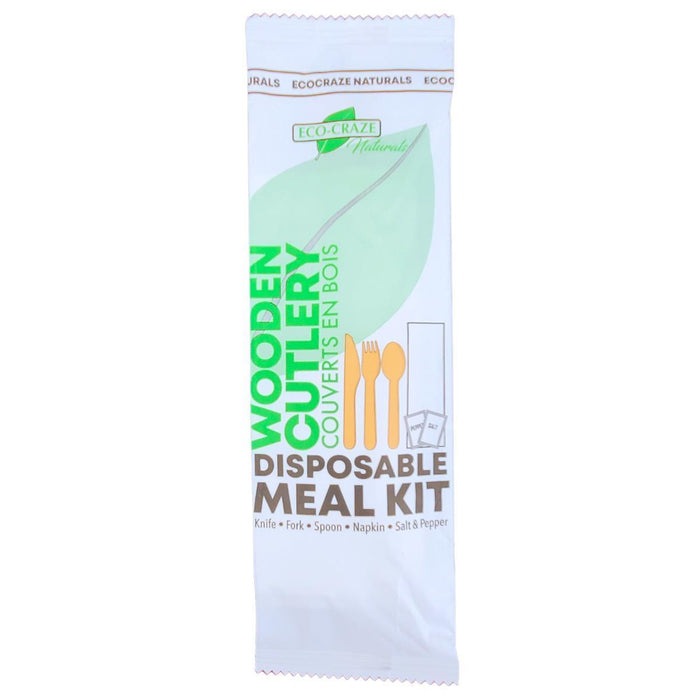 Eco-Craze - Wrapped 6pc Wooden Cutlery Kit (F/K/S/N/S/P)