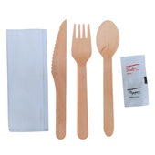 Eco-Craze - Wrapped 6pc Wooden Cutlery Kit (F/K/S/N/S/P)
