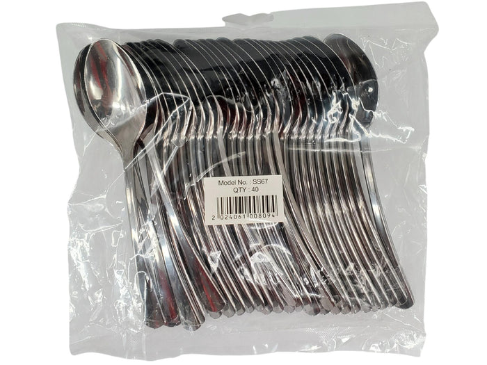 Plastic Soup Spoon - Silver - 18.9cm - SS67