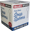 Value+ - Heavy - Plastic Soup Spoons - White - Retail Pack - RP2004